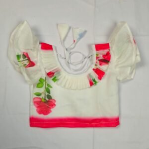 Alternative view of বাচ্চাদের রানী গোলাপি সুতির রেডি শাড়ি