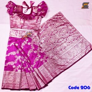 বাচ্চাদের বধূয়া বেনারসি কাতান রেডি শাড়ি।